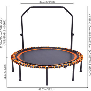 Trampoline with Adjustable U-Shaped Handle by Livingandhome
