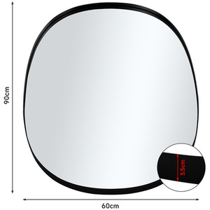 Oval Iron Frame Explosion-Proof Wall Mirror - Black by Livingandhome