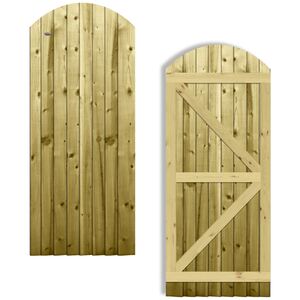 Overlapped Feather Edge Pathway Fully Framed Arch Top Pedestrian Garden Gate - Pressure Treated (Tanalised) / 75cm by Premier Garden Supplies