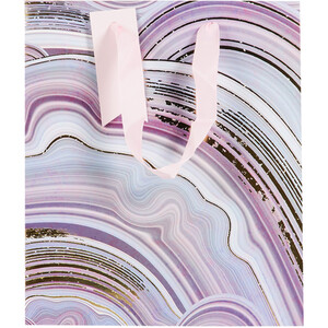 Pack of 3 Pink Glimmer Medium Gift Bags - Pink and Lavender