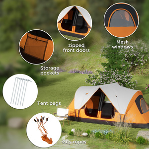 Outsunny Camping Tent with 2 Bedroom and Waterproof Rainfly by Outsunny
