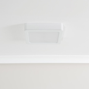 Lacey IP44 Integrated LED Square Flush Recessed Bathroom Ceiling Light - White by ValueLights