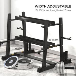 SPORTNOW 3-Tier Versatile Weight Rack with 4 Weight Rods - Black by SPORTNOW