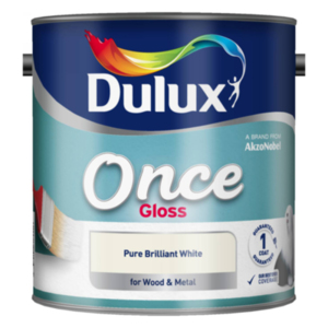 Dulux Once Gloss Paint - Pure Brilliant White / 2.5l by Dulux