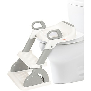 Potty Ladder Toilet Training Seat with Steps and Handles - White by Babycurls
