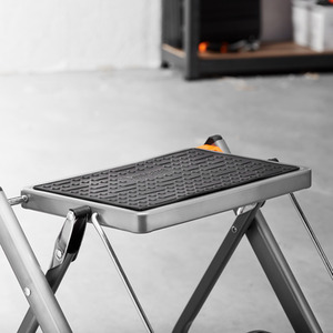 Anti Slip Feet Folding 2 Step Stool - Grey by VonHaus
