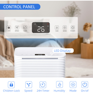 HOMCOM 10L per Day Quiet Dehumidifier for Home Laundry - White by HOMCOM