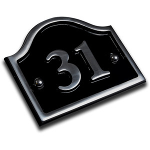 Aluminium Bridge House Number 31 - Black by The House Nameplate Company