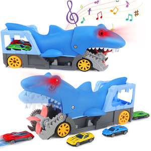 Shark Devour Transport Car Playset - blue