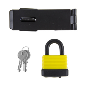Safety Hasp and Weatherproof Padlock - Yellow by Hiatt
