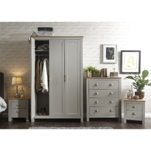 Lancaster Four Piece Bedroom Set - Grey by GFW