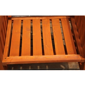 Wooden Bench 2 Seater Twin Chair With Table - Natural by BIRCHTREE