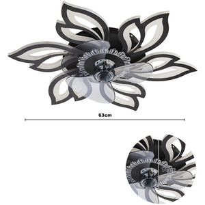 Petal-Shaped Ceiling Fan Light - Black by Livingandhome