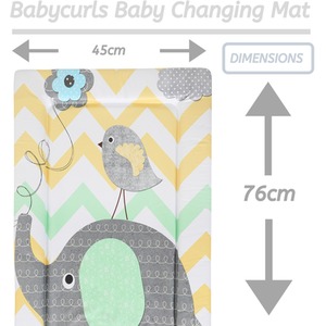 Baby Changing Mat - Elephant Chevron With Green / Elephant Chevron With Green by Babycurls