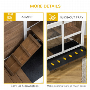 PawHut Wooden Pet Hutch Small Animal Cage - Brown by PawHut