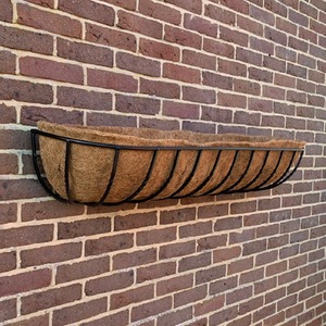 Manor Garden Black Metal Wall Basket Manger Trough Planter (120cm) - Black / 2 by Selections