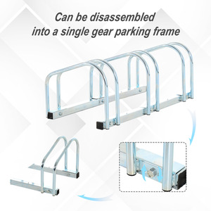 HOMCOM Bike Stand Parking Rack 2022 - Silver / 76L x 33W x 27H cm by HOMCOM