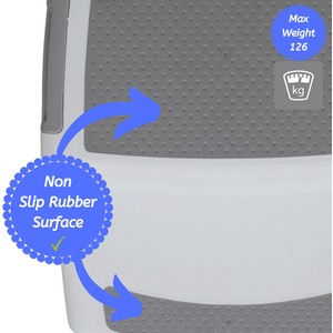 Toilet Training Seat With handles and Double Step Stool Bundle - White by Babycurls