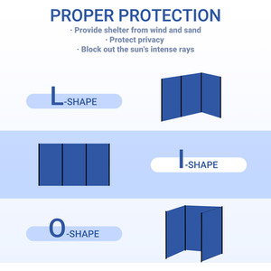 Outsunny Camping Windbreak, Foldable Portable Wind Blocker - Blue by Outsunny