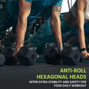 Set of 2 Dumbbells for Strength Training Aerobic - Black / 12kg by Yaheetech