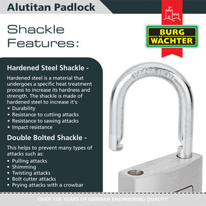 Pack of 2 Alutitan Aluminium Padlocks - Silver / 40mm by Burg-Wachter