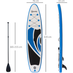 Outsunny 10ft Inflatable Paddle Stand Up Surfing Board - Blue by Outsunny