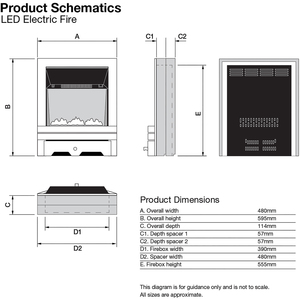 Focal Point Blenheim LED Inset Remote Fire - Black by Focal Point Fires
