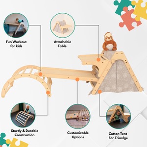 Wooden 5-in-1 Montessori Climbing Set for Toddlers - Natural by NOVECRAFTO