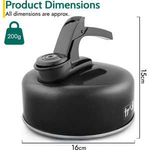 Lightweight Whistling Camping Kettle - Black / 16cm by Trail