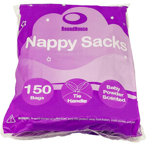 Pack of 150 Nappy Sacks - Purple by RoundHouse