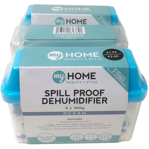 Pack of 3 Spill Proof Dehumidifiers Ocean - Blue by My Home
