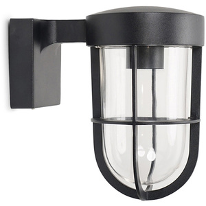 Fanar Industrial Black Bathroom Wall Light - Black by ValueLights