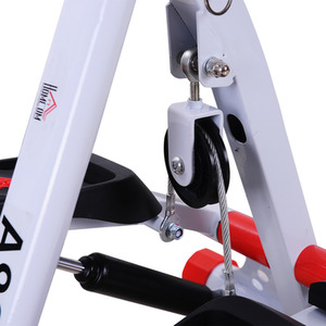 HOMCOM Home Stepper with Handle Hand Grip - White by HOMCOM