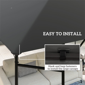 Outsunny 3 x 3(m) Gazebo Canopy Replacement Cover - Grey by Outsunny