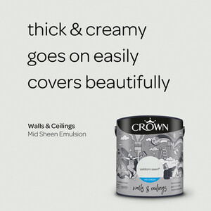 Crown Walls and Ceilings Mid Sheen Emulsion - Seldom Seen / 2.5l by Crown Paints