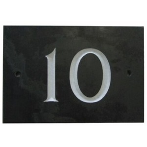 Black Slate Number 10 - Black by The house nameplate company