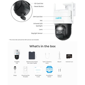 Reolink 2K TrackMix Auto PTZ AI 4G Solar with 64GB MicroSD - White by Reolink