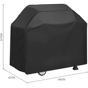Waterproof Dustproof BBQ Grill Cover - Black / 145cm by lifeideas