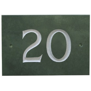 Green Slate House Number 20 - Smoky green by The House Nameplate Company