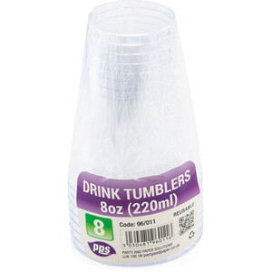 Pack of 8 Plastic Drink Tumblers