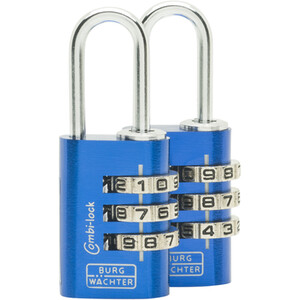 Pack of 2 Combination Padlocks 20mm by Burg-Wachter