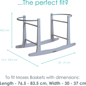 Rocking Moses Basket Stand - Grey by Clair de Lune