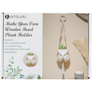 Make Your Own Wooden Beaded Plant Holder - Natural by Art Studio