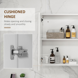 kleankin LED Lighted Wall Mounted Bathroom Mirror Cabinet with USB Charged - High gloss by kleankin