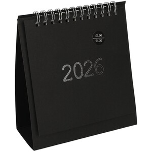 2026 Freestanding Desk Calendar - Black