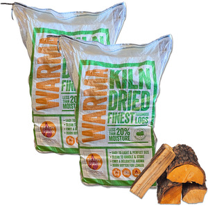 Kiln Dried Hardwood Logs Midi Bags - Brown / 40kg by Warma