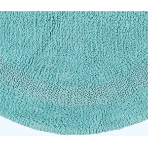 Luxury Reversible Round Bath Mat - Aqua by Homescapes