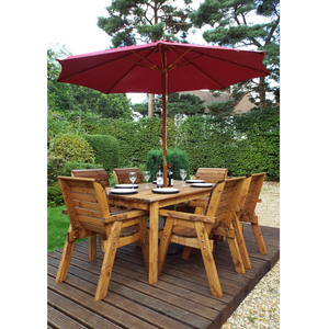 Charles Taylor Six Seater Chair Table Set with Accessories - Burgundy by Charles Taylor