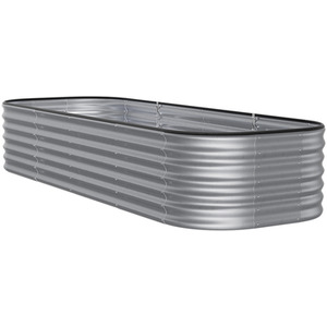 Silver Galvanized Steel Oval Raised Garden Bed by Livingandhome