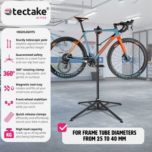 Bike Repair Stand Philipp - Black by tectake